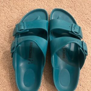 Birkenstock Kids Teal Two-Strap EVA Slides